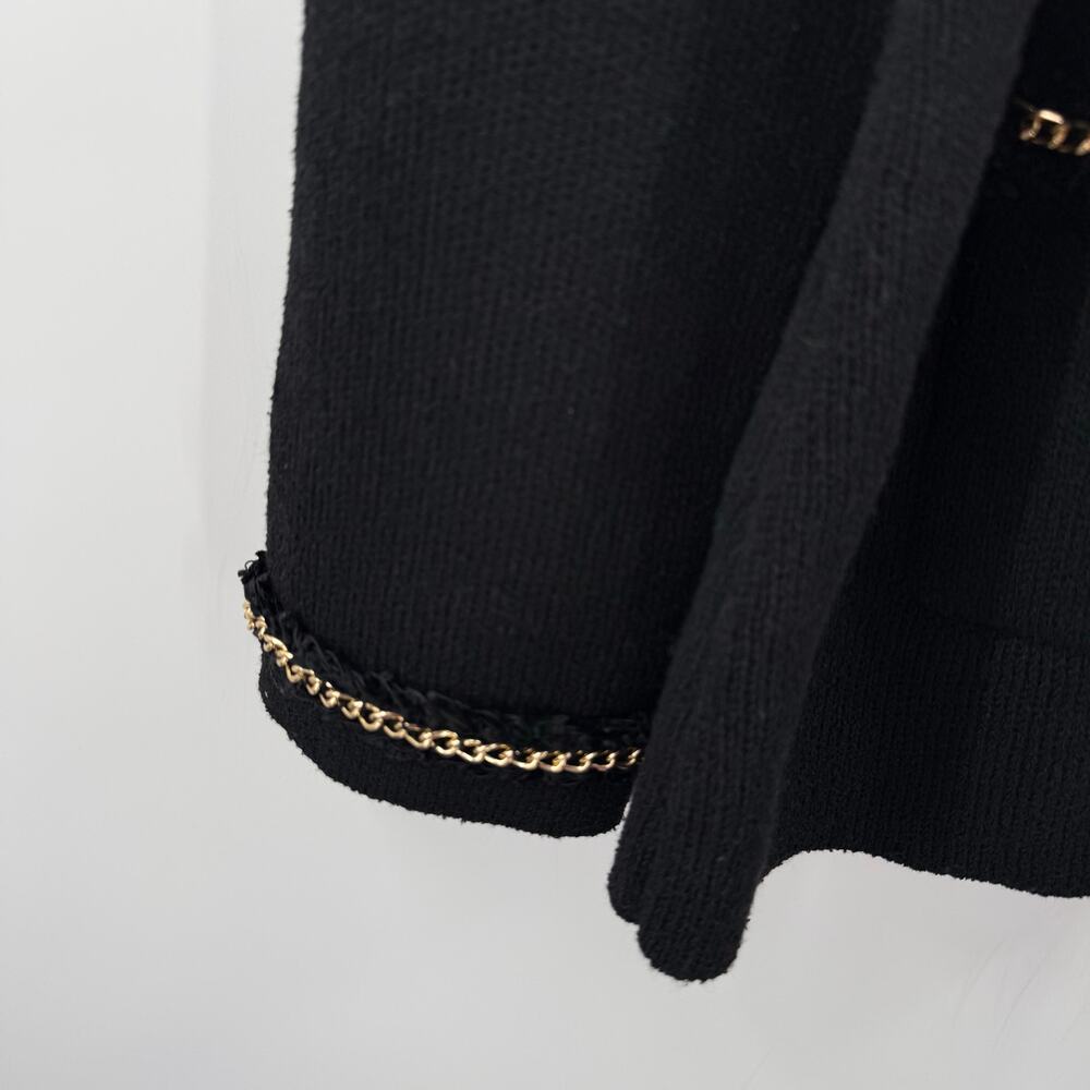 Endless Rose Cardigan Womens Size Small NWT Chain Trim Black Gold Sweater Blazer - Picture 14 of 16